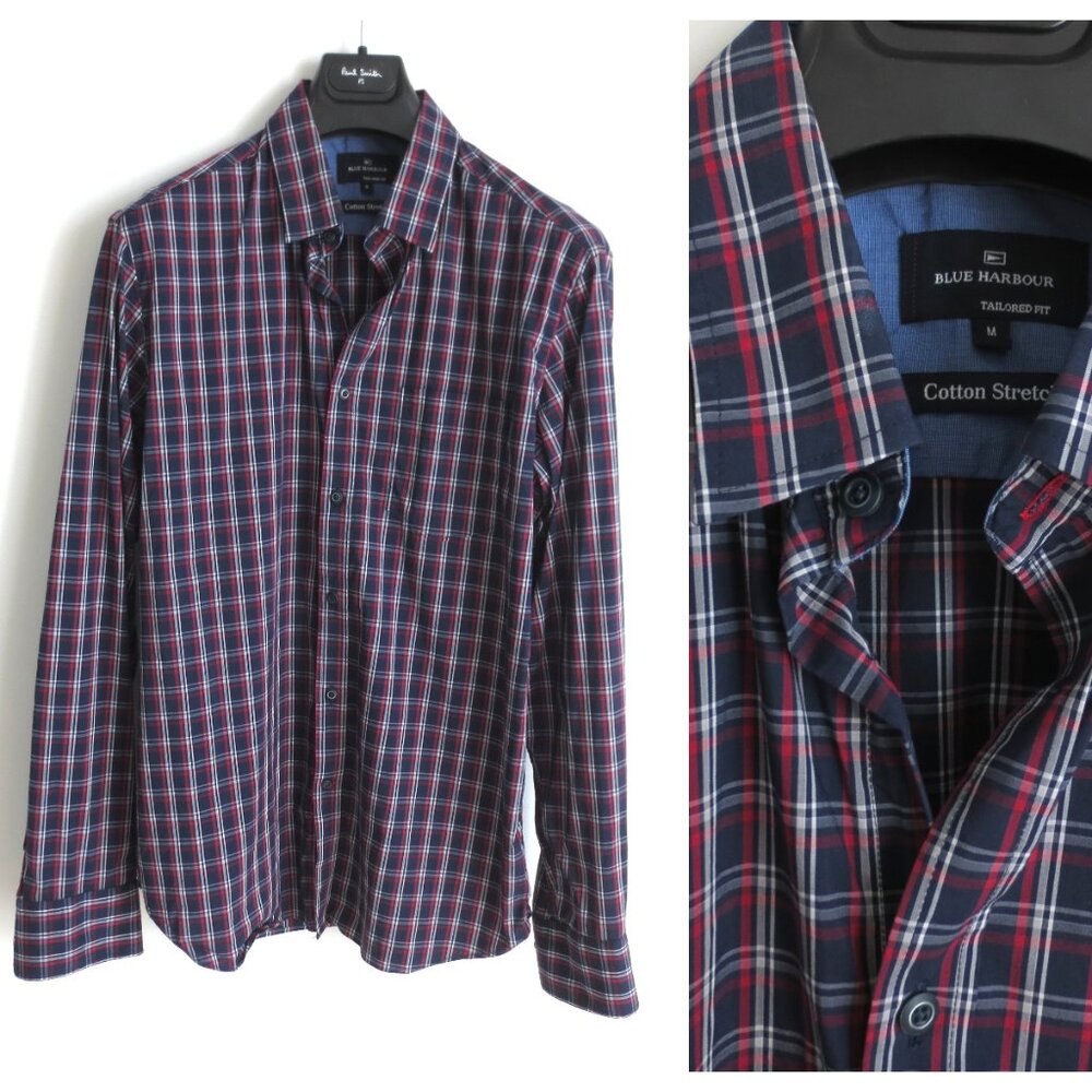 BLUE HARBOUR MEN'S TAILORED FIT PLAID SHIRT